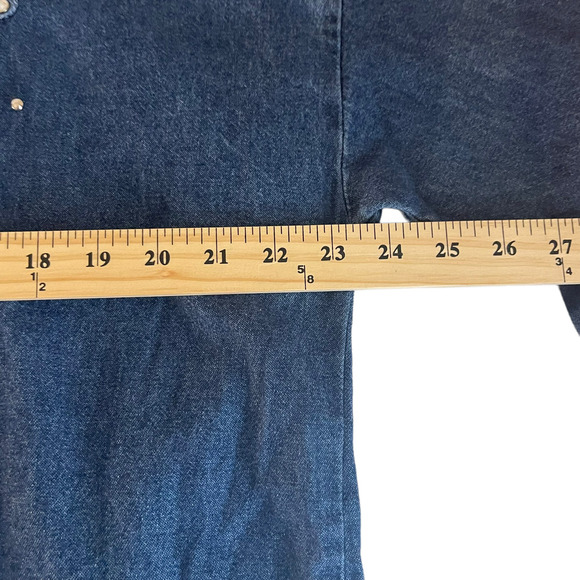 Miss & Mrs One Size Vintage Denim Floral Western Button Up Denim Shirt‎ - Picture 6 of 8